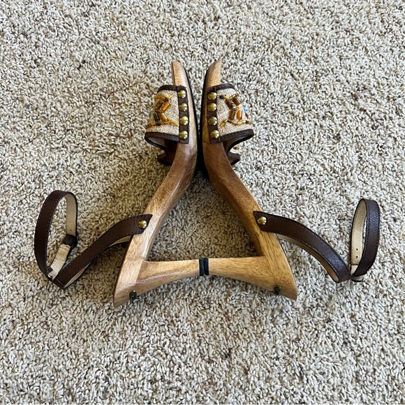 MICHAEL KORS Embellished Wood Heel Sandals - Picture 10 of 10